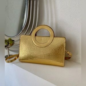 (NWOT) ** Gold faux “crocodile” handbag
